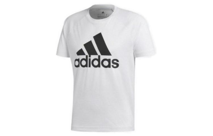 adidas Футболки Мужские Белые С Круглым Вырезом Умеренный Прямой Крой Bk0936