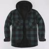 Мужская многослойная клетчатая рубашка с капюшоном — теплая плотная рубашка с длинным рукавом для осени и зимы