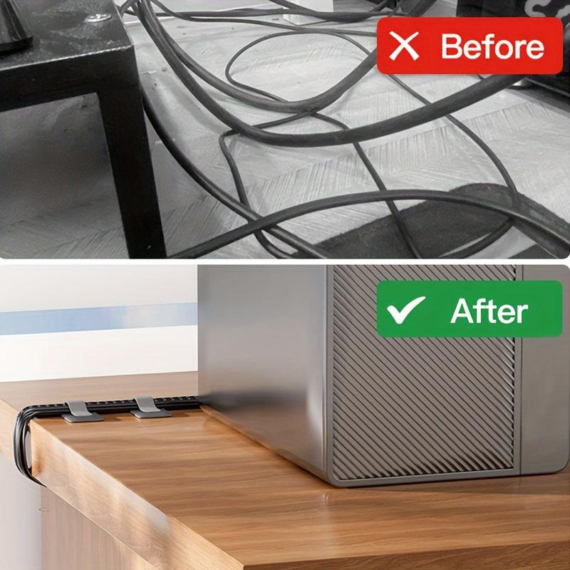 20 шт. Самоклеящиеся нейлоновые зажимы для проводов из полиамида, Ремни-органайзеры для кабелей под стол, Многоцелевой держатель для шнуров для дома, офиса, Зажимы для шнуров