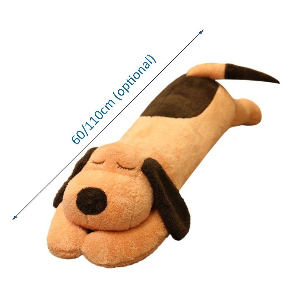Длинная 60/110 см Плюшевая Лежащая Собака Коричневая Сон Сопровождение Пух Хлопок Собака Плюшевая Подушка Подарок