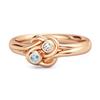 Blue Topaz Dual Stone Stackable Ring - Sterling Silver Rose Gold Vermeil