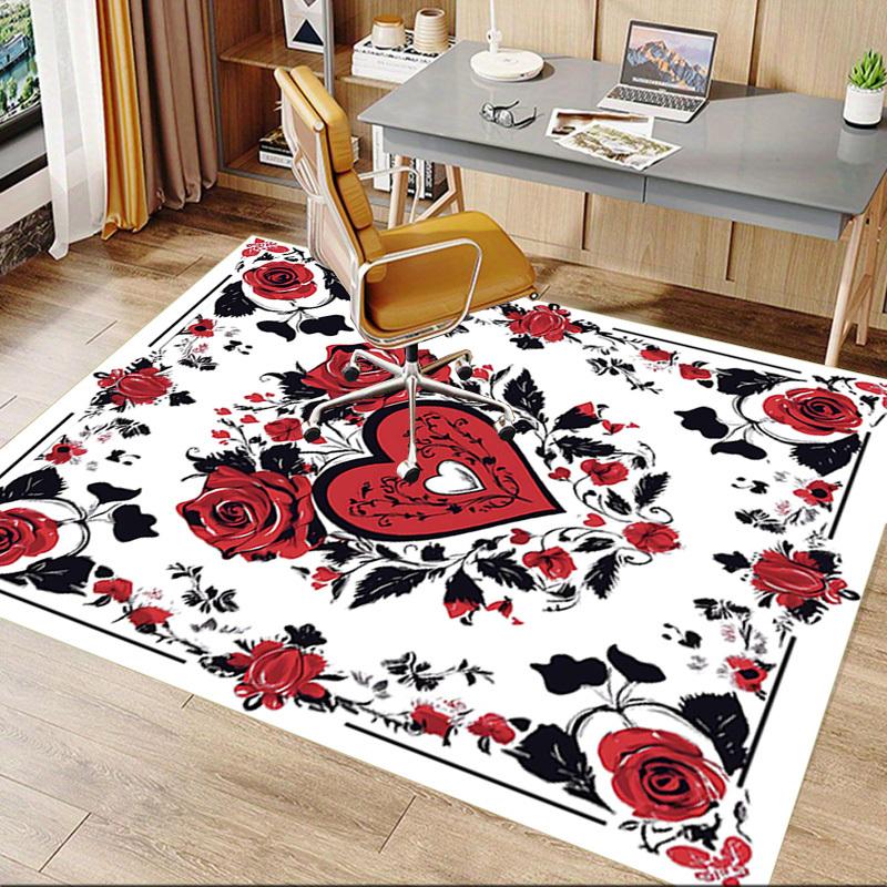1PC Rose Heart Non-Slip Floor carpet, Office, family, bedroom, Studio - Large Area Rug, Vibrant Colors-C0498