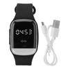 Ультразвуковой отпугиватель Ремешок для часов Отображение времени Мониторинг температуры Перезаряжаемый от USB Отпугивающий браслет Черный