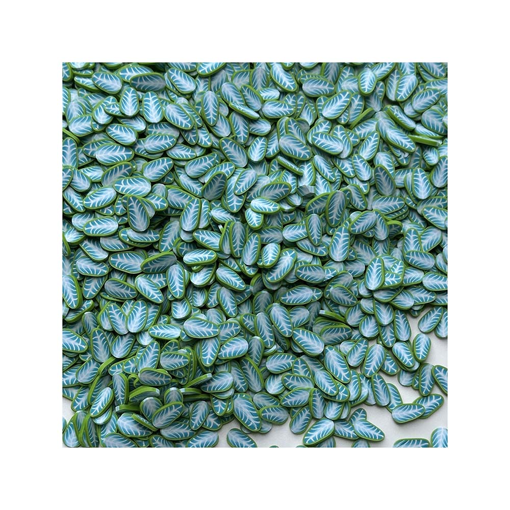 Spring Green Leaves Polymer Clays for DIY Crafts Plastic Klei Mud Particles Slime Filler Slices Accessories