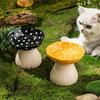 Mushroom Bowl Pet Cat Feeding Bowl Resin Home Decoration Outdoor Statues Crafts Ornaments Cat Water Feeding Neck Protection Bowl