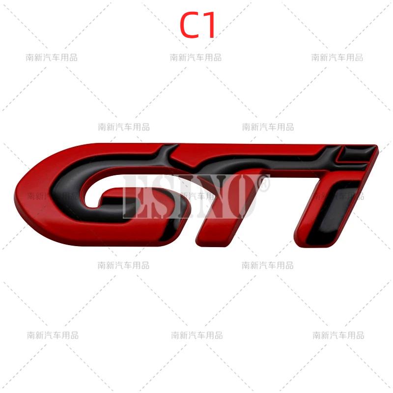 Car GT GTI Line 3D Metal Chrome Zinc Alloy Emblem Car Badge Body Fender Adhesive Emblem
