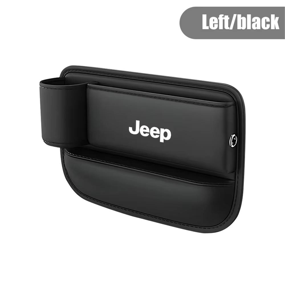 Car Seat Crevice Storage Box for Jeep Renegade Wrangler JK Grand Cherokee Compass Patriot Leather Gap Filler Organizer Car Parts ALO1
