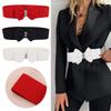 Plus Size Women's Elastic Wide Belt Solid Color Bowknot Waistband for Dress Jeans