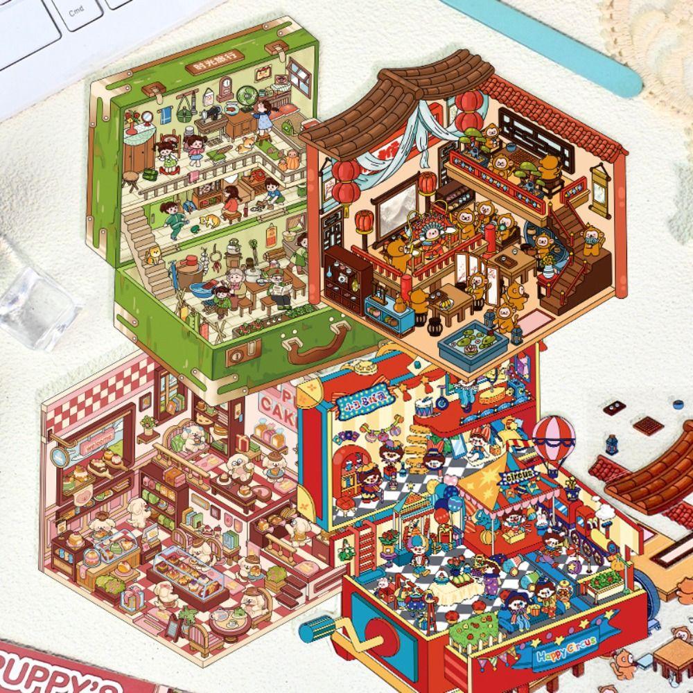 DIY Accessories Visual Stacking Sticker Decorative Miniature Scene Stickers  Christmas Gift