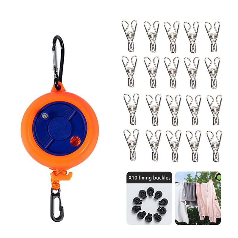 Laundry Drying Rope For Hotel Trip Portable Travel Clothesline Cord Adjustable 33ft Camping Clothes Line