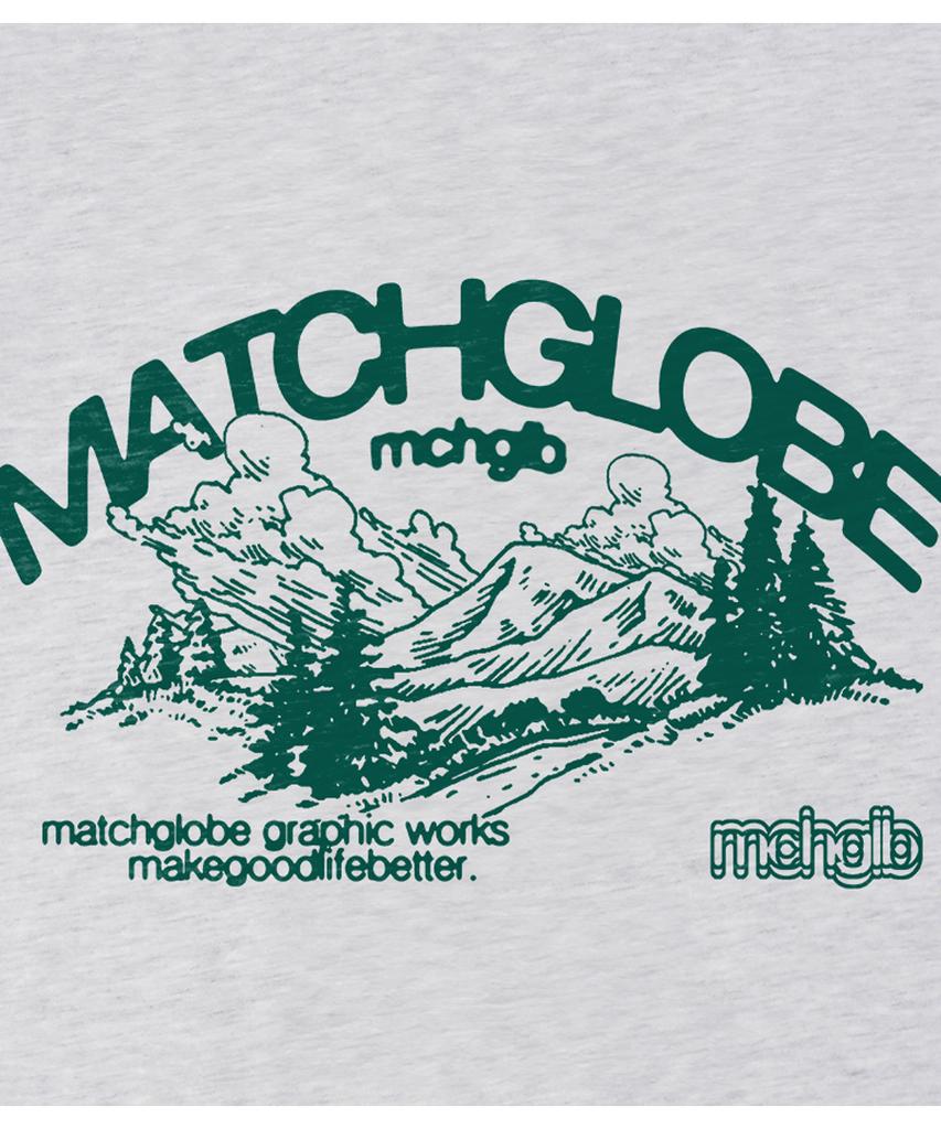 MATCHGLOBE Green Mountain Oversized Tee (Light Grey)