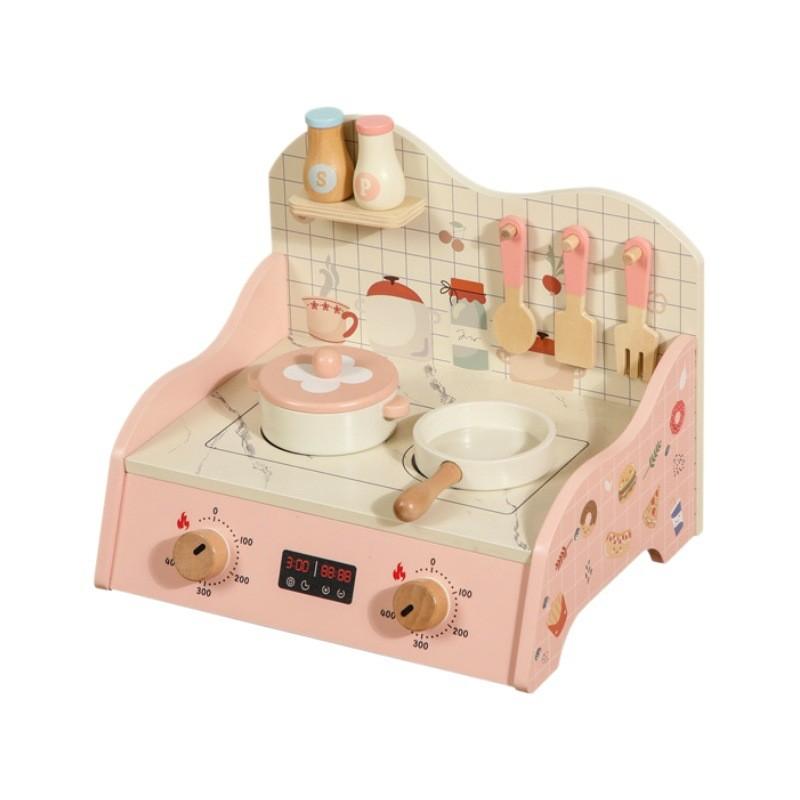 Wooden Kitchen Simulation Cooking Utensils Children Puzzle Toy Set For Kid Gift