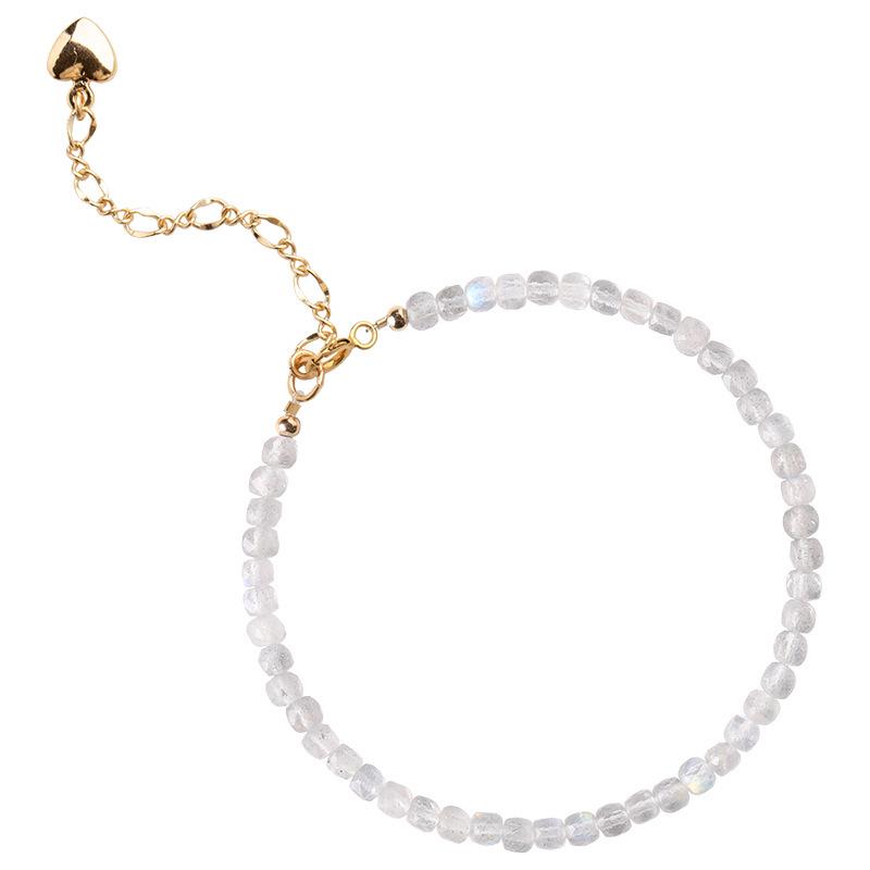 Natural Gray Moonstone & Labradorite Crystal Bracelet – Elegant Gift