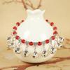 Red Woven Crystal Anklet with Nine Bells - Retro Ethnic Style Tibetan Silver Women's Foot Chain