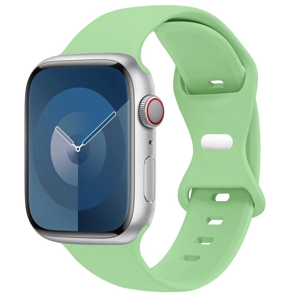 Силиконовый ремешок для Apple Watch 44 мм 45 мм 41 мм 40 мм 49 мм 42 мм 38 мм 46 мм, спортивный браслет для iWatch Series Ultra 2 SE 10 9 8 7 6 5