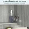 Wall Mounted Bathroom Cabinet With Mirror 3 Door Mirror Medicine Cabinet Adjustable Shelves 90x15x75cm Gray