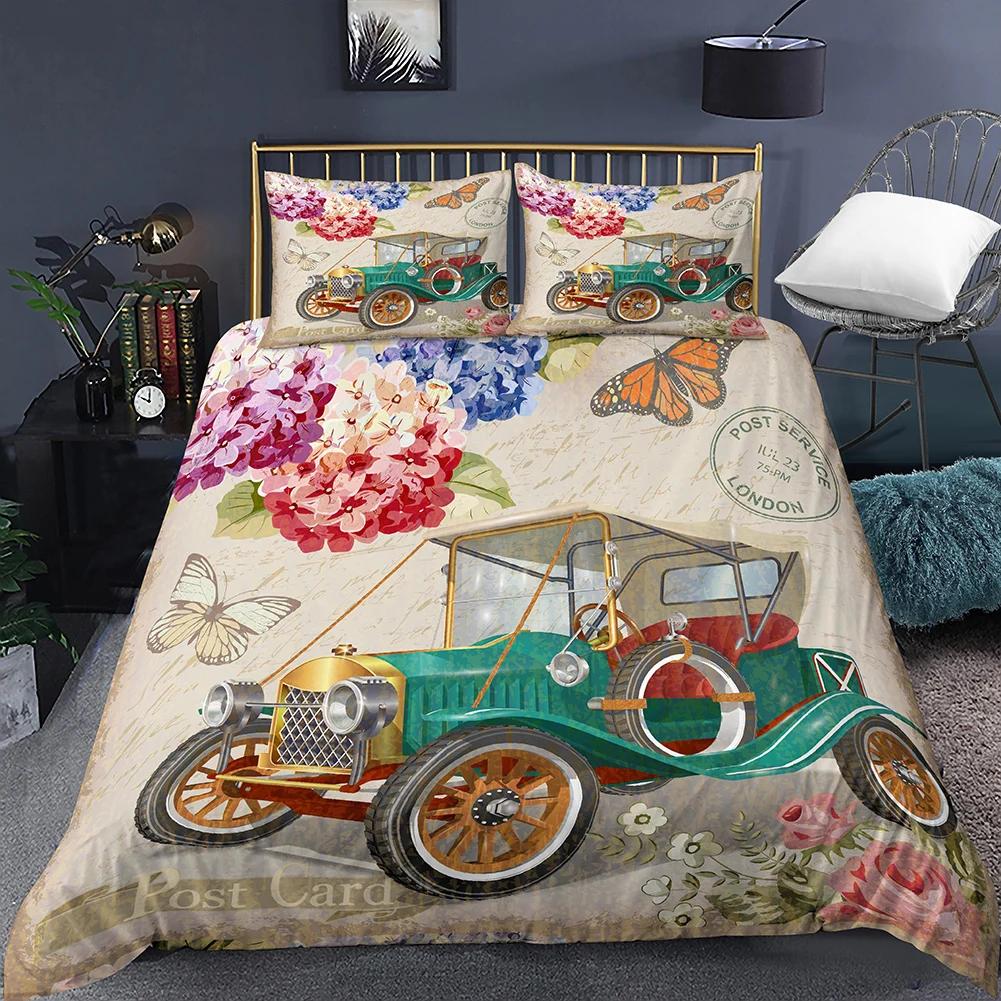 Пододеяльник «Эйфелева башня» Романтичный Современный Городское здание Парижа Красный и Синий Пододеяльник для пары Аксессуары Декор для девочки-подростка