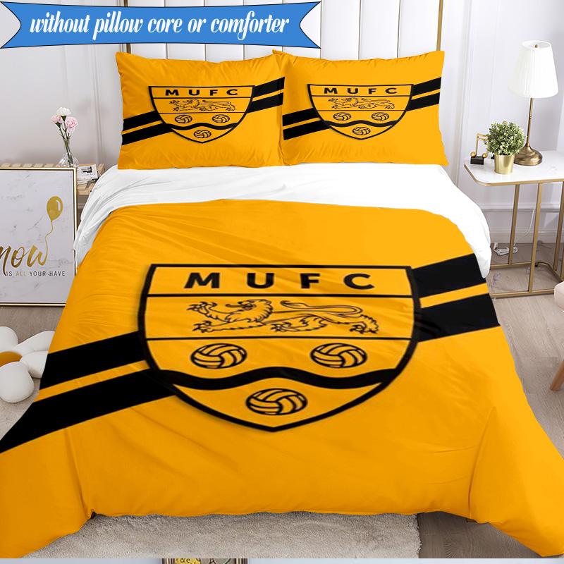 3PCS Football Crest Printed Soft Bedding Set,Including 1pc Duvet Cover And 2pcs Pillowcases Perfect for Bedroom, Dormitory, Fan gift