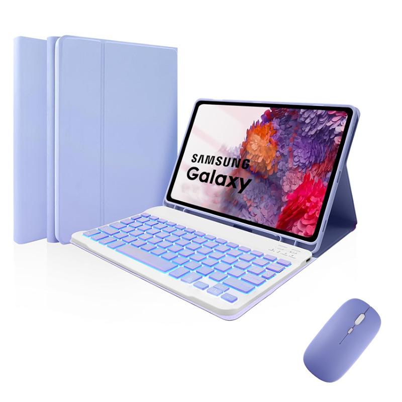 Чехол-книжка для планшета Samsung A9Plus 11" из кожи с Bluetooth-клавиатурой с подсветкой и слотом для стилуса