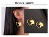 Cazador Horse Heart Pendant Earrings for Women Stainless Steel Gold Color Animal Jewelry Earrings Birthday Valentine Gift