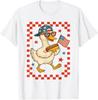 Patriotic Duck with Hot Dog and Flag Funny 4th of July USA T-Shirt