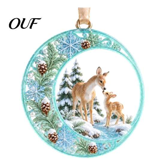 DIY Christmas Craft Supplies Acrylic Tree Pendant, Decorative Hanging Ornament, Exquisite Home Party Wall Decorations for Garden Fireplace Holiday