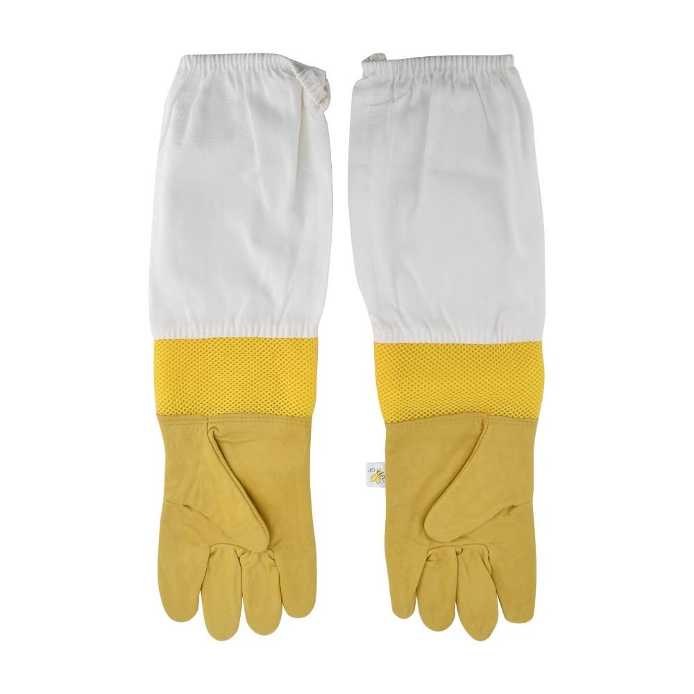 1 pair Extended Sleeves Bee Protective Gloves Faux Sheepskin Beekeepers Gloves Beekeeper