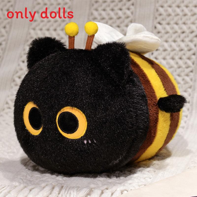 Милая плюшевая игрушка кошка и пчела из ткани с коротким ворсом для детей и девочек, подарок