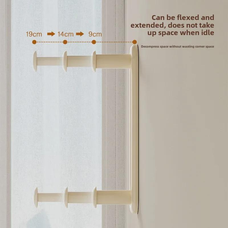 Выдвижная настенная вешалка для одежды — многофункциональное решение для хранения вещей дома и на балконе без проколов.