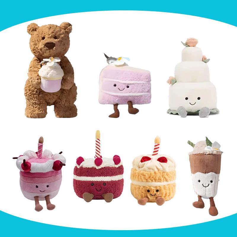 Cartoon Fun Dessert Plush Doll: Red Velvet Cake & Magnolia Latte