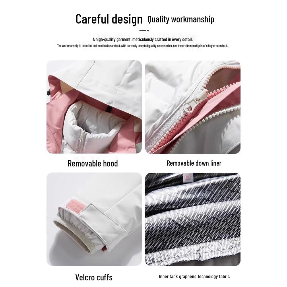 Camel Outdoor Женская водонепроницаемая пуховая парка 3-в-1 для зимнего туризма и альпинизма