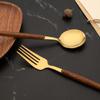 24 шт. набор столовой посуды из нержавеющей стали, нож, вилка, ложка, столовые приборы, кухонные красочные, элегантные, черный, золотой, набор столовых приборов