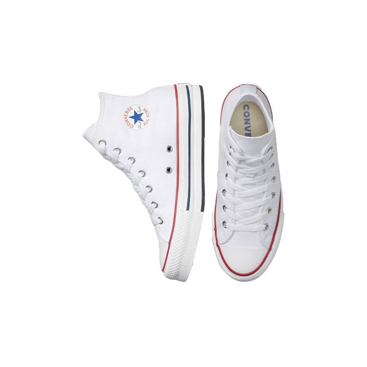 Converse Кеды Chuck Taylor All Star Lift на платформе, холщовые, высокие, для девочек, цвет Белый, Бордовый, Темно-синий, 272856F