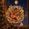 Decorative Light for Bedroom Christmas Suction Cup Window Light, 7.8-Inch Double-Layer Warm LED Battery Powered Festive Hanging Holiday Glass Windows,