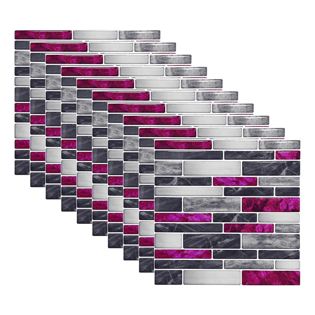 10pcs 3D Wall Tile Sticker Self Adhesive Tile Sticker Waterproof Wallpapers For Living Room Bedroom TV Wall Stickers Home Decor