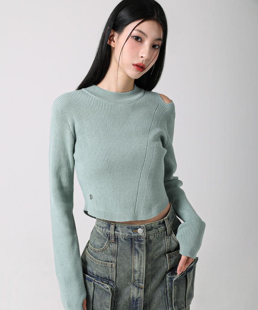 AVANDRESS Tati Hole Round Knit Ivory