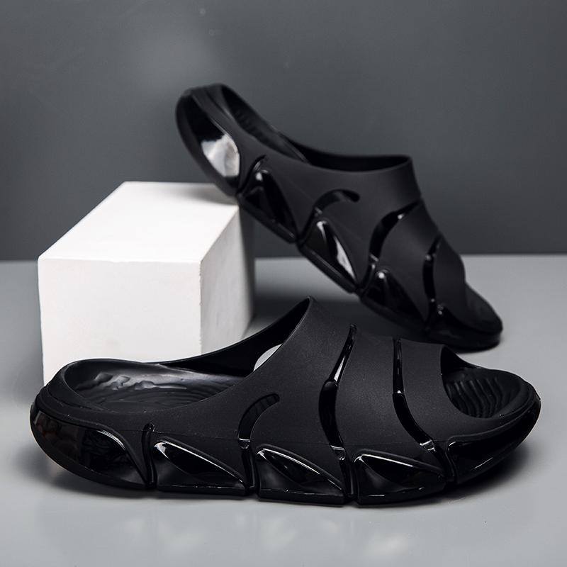 Модные новые мужские летние уличные противоскользящие желейные шлепанцы на одной лямке, повседневные пляжные сандалии для ношения на улице, высококачественные сандалии, мужская обувь