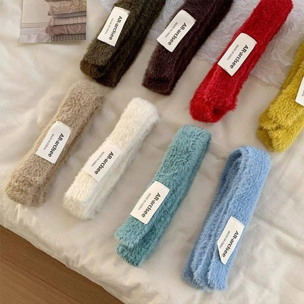 Solid Color Long Strip Scarf Plush Mohair Women Scarf New Y2K Girl Scarf Outdoor