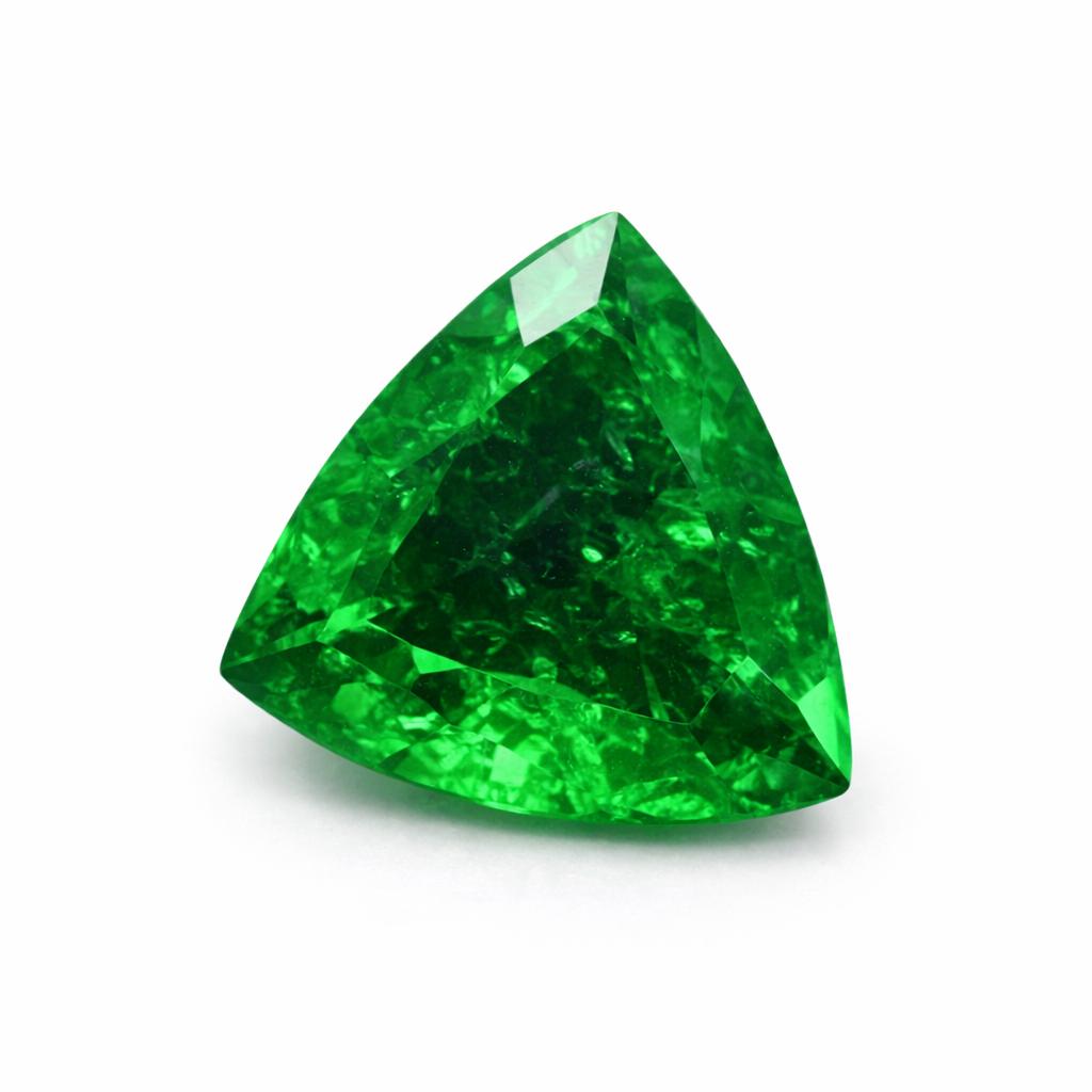 Natural Green Emerald Loose Gemstone 7 ct Trillion Cut for Jewelry Making and Gem Collections