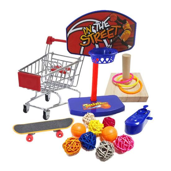 Parrot Stacking Toys Set Eco-friendly No Odor Colorful Basketball Toy Mini Shopping