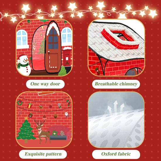 Детская игровая палатка с туннелем для гусениц, рождественская тема, детский игровой домик, ткань Оксфорд