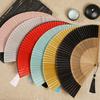 Folding Fan Vintage Style Tassel Dancing Handheld Fan Bamboo Handle Faux Silk Folding Fan Weddings Performance Fan Photo Prop