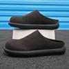 2025 New Designer Retro Soft-soled Half Slippers for Men Summer Autumn Fashion Casual Solid Color Cow Suede Leather Shoes Man