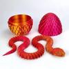 Новая Змея 3D Печатная Модель Животного Игрушка Сочлененная Подвижные Суставы Фигурки Змеиное Яйцо Креативный Декор Стола Дома Офиса Подарок на Рождество