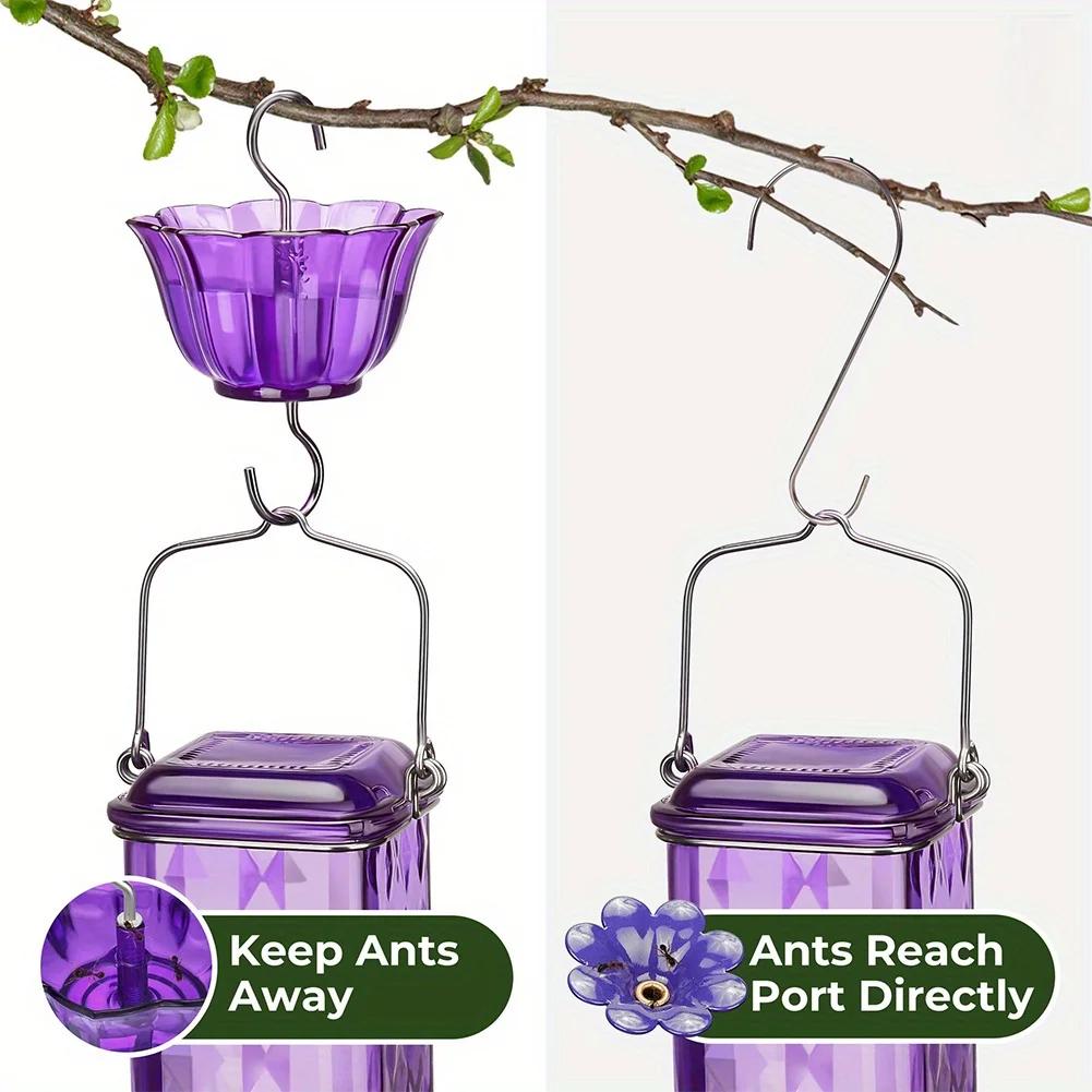 Hanging Glass Hummingbird Feeder, Outdoor Bird Leak Proof Base Feeder, Six Feeding Ports, Suitable For Outdoor Garden Decoration