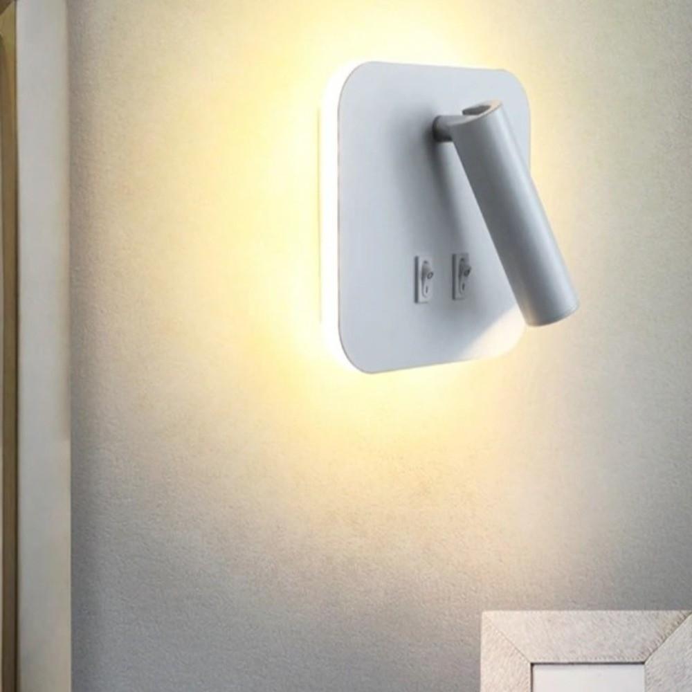 350 Degree Rotating Reading Wall Lamp Square Rotating Light Atmosphere Lighting  Wall Atmosphere