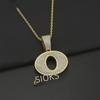 OBLOCK Letter Pendant Necklace: Trendy European & American Hip-Hop Style with Alloy and Diamond Accents