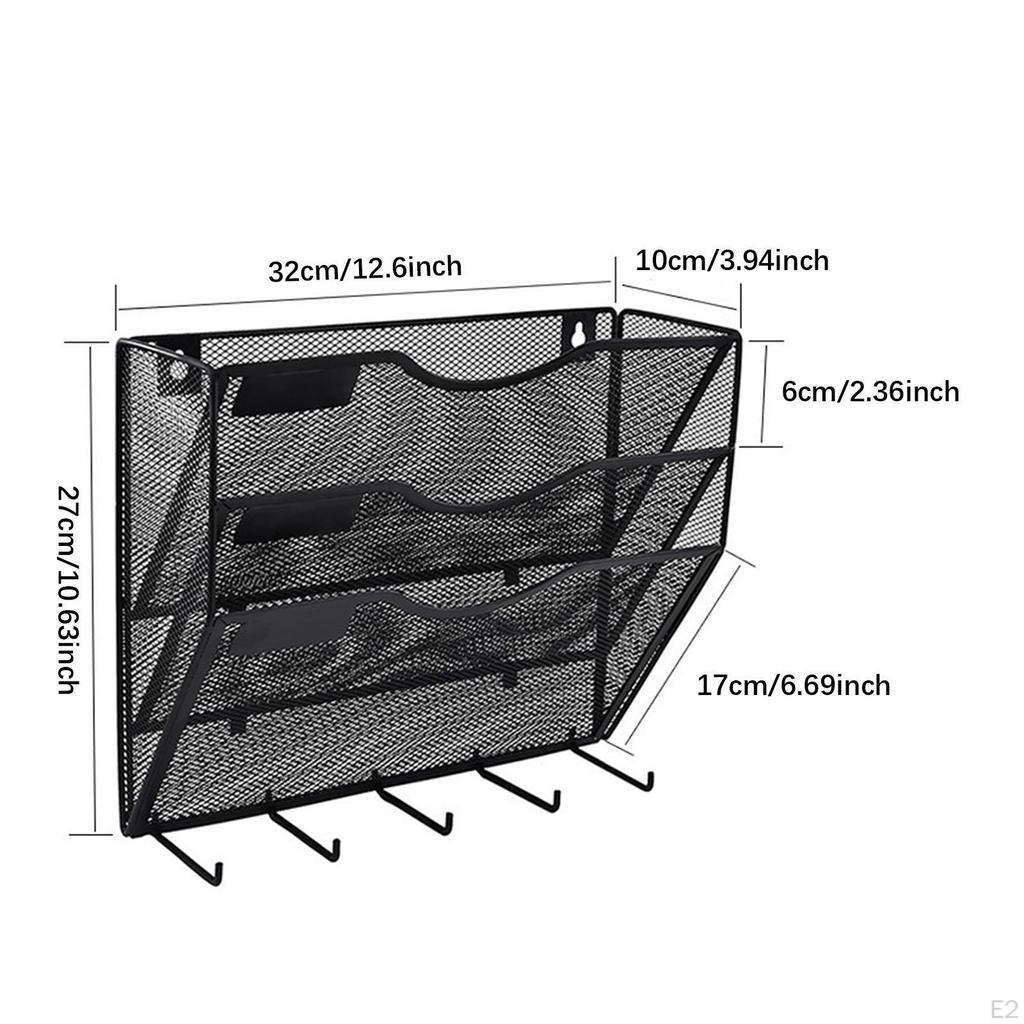 Настенный держатель для почтовых файлов, 3-х уровневый держатель для брошюр, блокнотов, экономит место, универсальная бумага