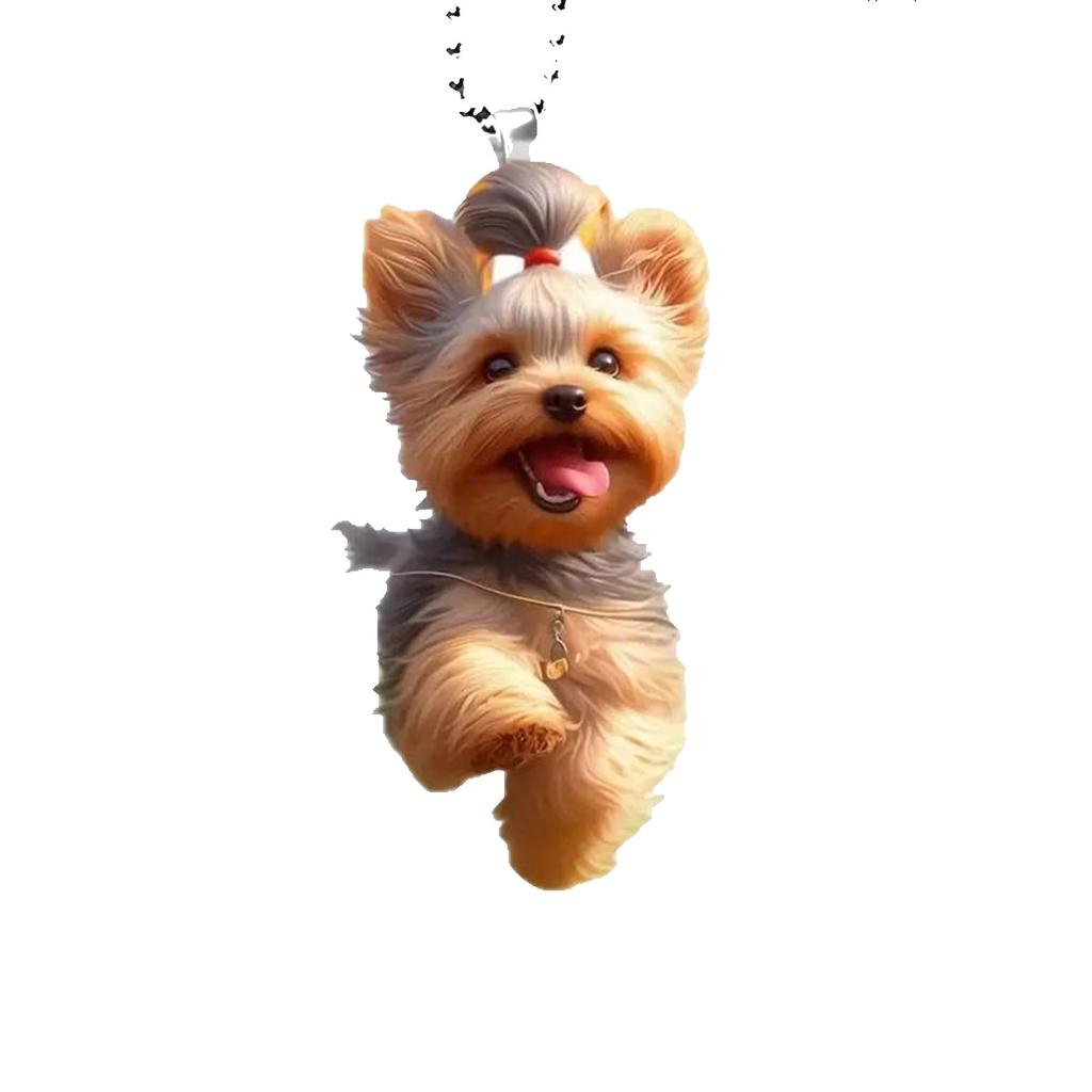 Симпатичная собака акриловая плоская подвесная елка