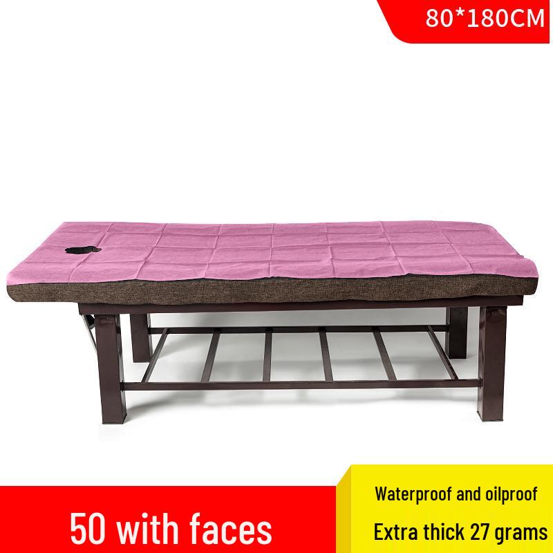 Водонепроницаемые и маслостойкие одноразовые простыни для массажного стола с отверстиями, идеально подходят для салонов красоты, утолщенные, упаковка 50 штук.